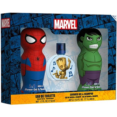 Kit Perfume Infantil MARVEL EDT 50 ml + 02 Shampoo & Gel de Banho 02 em 01