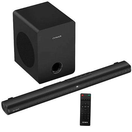 Caixa de Som SUBWOOFER AIWA AWSBH16 800 watts com Bluetooth / USB / FM Preto