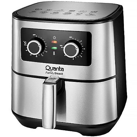 Fritadeira Elétrica QUANTA Family Snack QTAF500 1.700 watts 220V ~ 50 / 60 Hz Preto com Prata