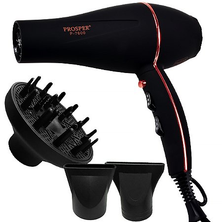 Secador de Cabelo PROSPER P-7600 7.000 Watts 220 - 240 V ~ 50 / 60 Hz Preto com Rosa