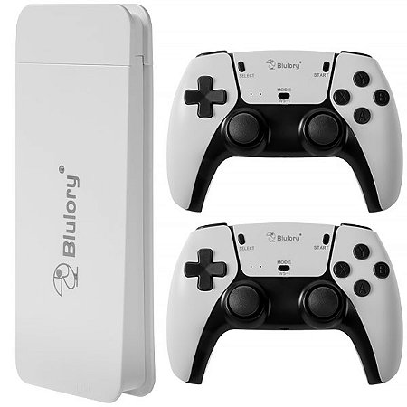 GAMES - Console BLULORY Game Stick M15 Pro 4K Ultra HD com 02 Controles Branco com Preto