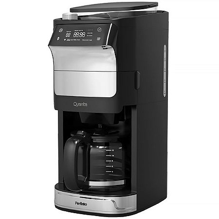 Cafeteira QUANTA Perfetto 02 em 01 QTCAM150 1050 Watts 220V ~ 50 / 60 Hz Preta com Prata