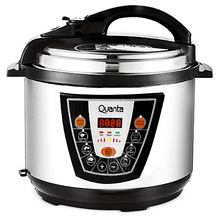 Panela de Pressão Elétrica QUANTA QTPE200 900 Watts 05 Litros 220V ~ 50 / 60Hz Prata com Preta