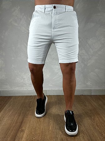 Bermuda Masculina PRL Sarja Branco