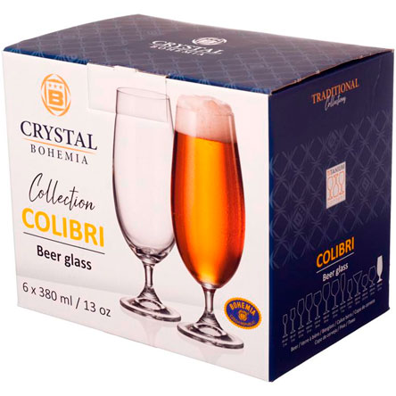 Jogo de Taças de Crystal BOHEMIA Gastro para Cerveja 380 ml com 06 Peças
