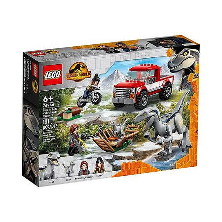 Brinquedo Toy de construção LEGO Jurassic World Dominion Blue & Beta Velociraptor Capture com 181 Peças