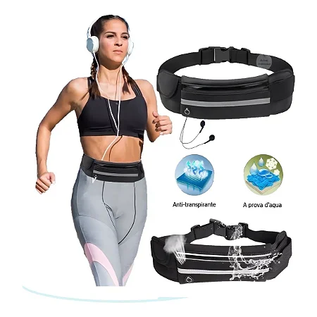 Bolsa Pochete Fitness Esportiva Impermeável Preto