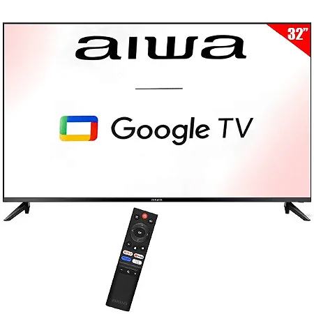 Smart TV LED 32 Polegadas AIWA HD Google TV Wi-Fi Bluetooth com Conversor Digital