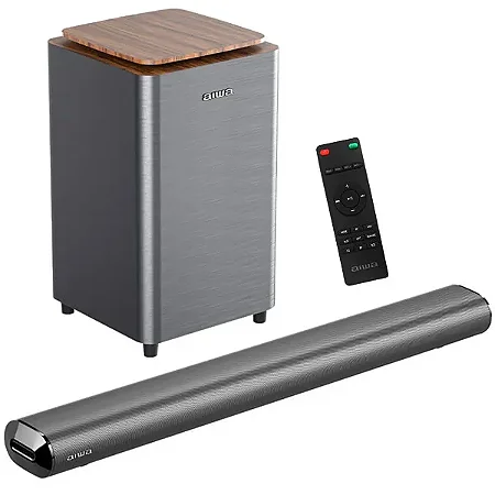 Soundbar AIWA 2.1 160 Watts RMS com Bluetooth HDMI USB Cinza