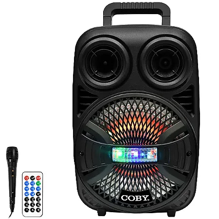 Caixa de Som COBY CY3360-863D 8" 2.000 Watts P.M.P.O com Bluetooth USB Preto
