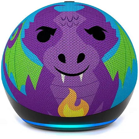 Smart Speaker AMAZON  Echo Dot Kids 5th Generation C2N8L4 com Wi-Fi Bluetooth Dragão
