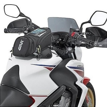 Bolsa para Tanque de Combustível para Moto à Prova D'água Magnética Motocicleta Preto