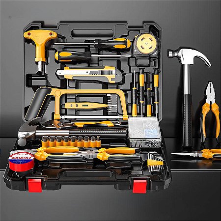 Conjunto de Ferramentas JUNWEI Hardware para Reparos Domésticos com 82 Peças