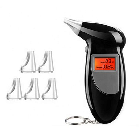 Bafômetro Digital Profissional Mini Alcotester Tela LCD Testador de Álcool no Hálito Tela com Luz de Fundo