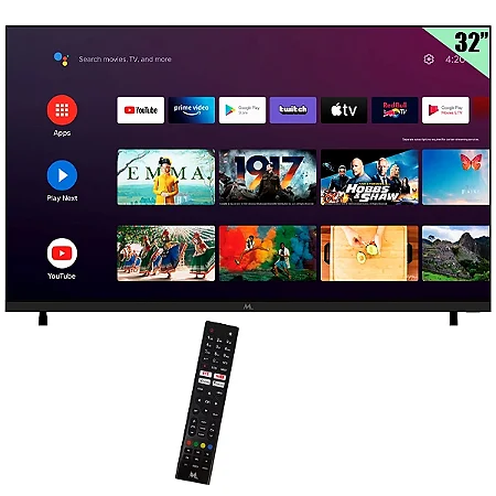 Smart TV LED 32 Polegadas MTEK HD Android TV Wi-Fi com Conversor Digital