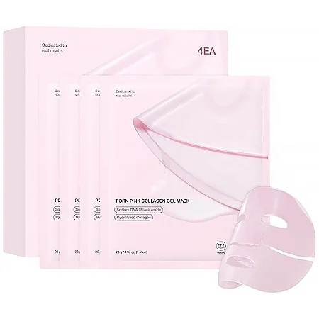 Máscara Facial MEDICUBE PDRN Pink Collagen Gel Mask com 04 Unidades