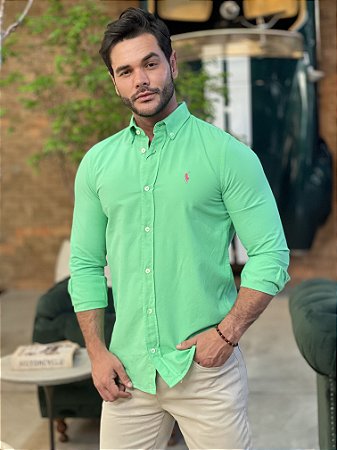 Camisa Ralph Lauren Masculina Custom Fit Oxford Verde Claro - Zé Mineiro |  Moda Masculina