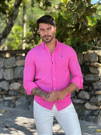 Camisa Linho Ralph Lauren Rosa - New Man Store | Moda Masculina