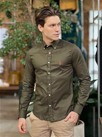 Camisa Algodão R.L Verde Musgo - New Man Store | Moda Masculina