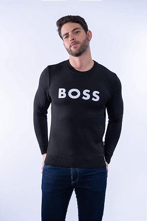 Suéter Hugo Boss Bagritte Preto Estampado - New Man Store | Moda Masculina