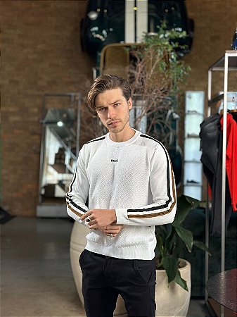 Suéter Hugo Boss Bagritte Branco Basic - New Man Store | Moda Masculina