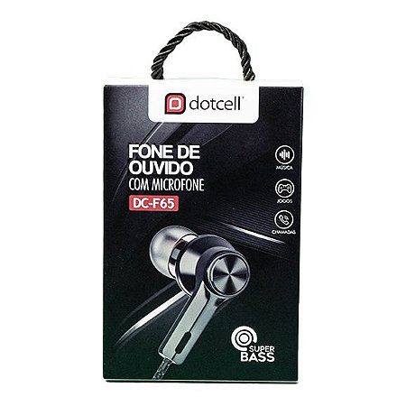 FONE DE OUVIDO DOTCELL DC-F65 PRETO