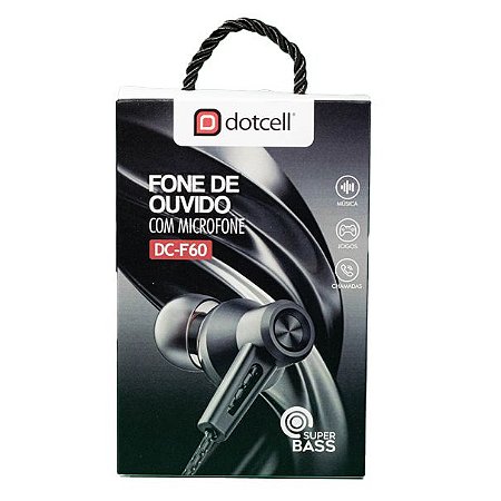 FONE DE OUVIDO DOTCELL DC-F60 PRETO