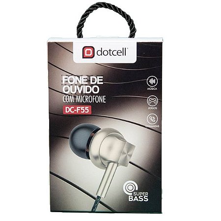 FONE DE OUVIDO DOTCELL DC-F55 DOURADO