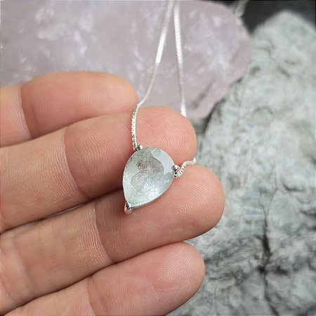 Colar Gota Água Marinha