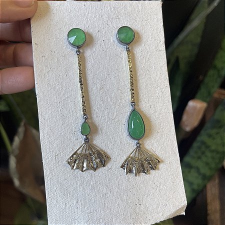 Brinco Leque jade