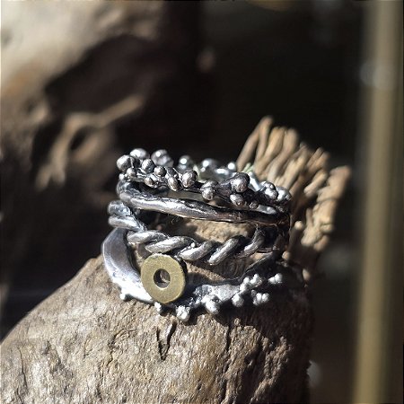 Anel trio joia bruta