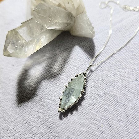 Pingente Navete Água-marinha