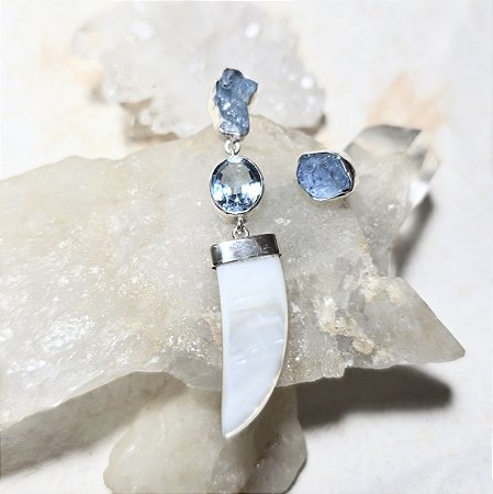 Brinco Dente Água-marinha