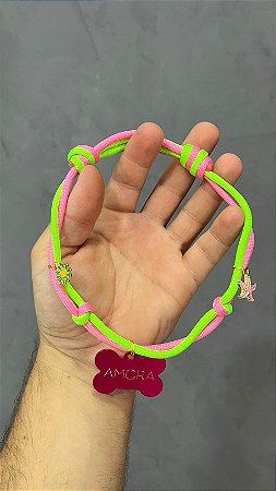 Colar + Placa identificação personalizada