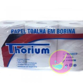 Papel toalha bobina Thorium - FD 6 rolos X 200m