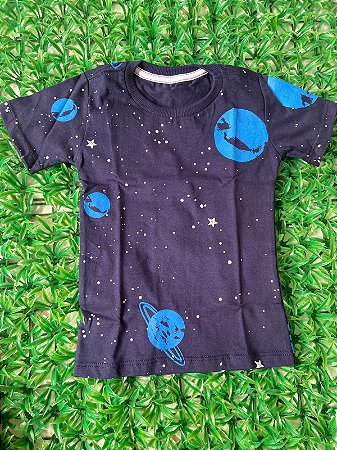 Camiseta Azul Planetas