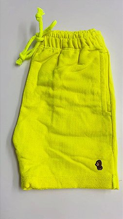 Bermuda moletinho amarelo neon