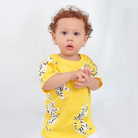 Camisa tigre amarela