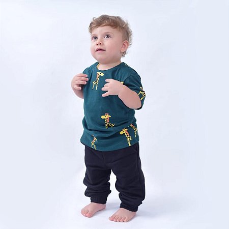 Camisa girafa verde escuro