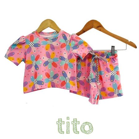 Conjunto Floral Rosa