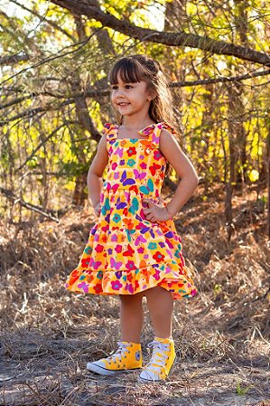 Vestido Amarelo Flores