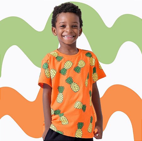 Camiseta laranja Abacaxi