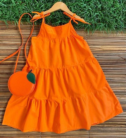 Vestido Laranja com alça ajustável