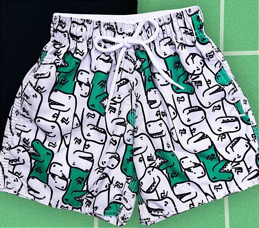 Tactel Dino verde/branco