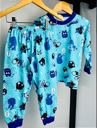 Pijama Monstrinhos Azul