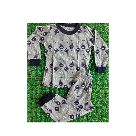 Pijama Monstrinhos cinza