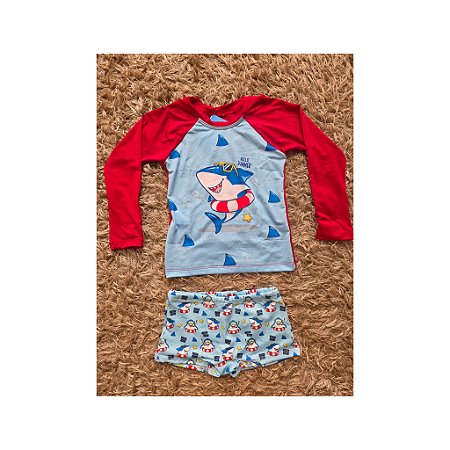 Conjunto tubarão mergulhador