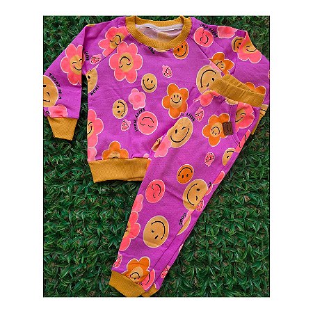 Conjunto moletom Rosa Smiles