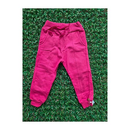 Calça Jogger - moletom na cor Rosa Pink