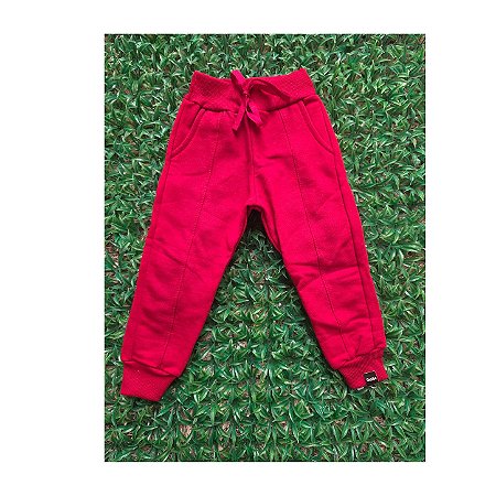 Calça Jogger - moletom na cor vermelha